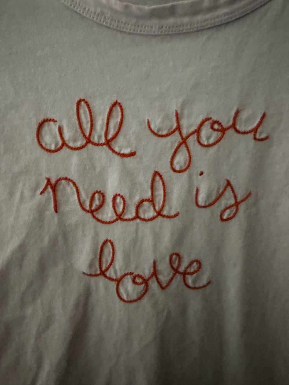 Lingua Franca Embroidered Pink Tee All You Need Is Love - Picture 4 of 5